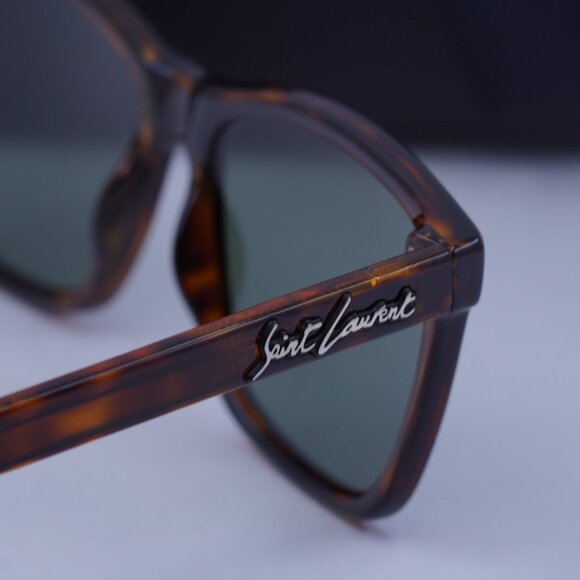 Saint Laurent SL318 003 Rectangle Sunglasses - Havana/Green - Picture 8 of 10